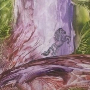 Horse on Bridge with Waterfall – SOLD